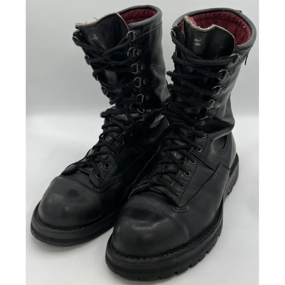 Mens Danner 69110 Fort Lewis USA 10” Black Leather Lace Tactical Boots Size 12D